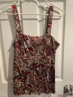Paisley Burgundy and Cream Tank Top